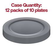 Matte Steel Gray Round Disposable Plastic Appetizer/Salad Plates (7.5") Quantity | Smarty Had A Party