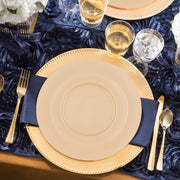 Matte Bright Yellow Round Disposable Plastic Wedding Value Set, SKU 4850Y-VS20, includes 10" dinner plates, 7.5" appetizer plates, 7.25" forks, 8" knives, 6.25" spoons, and 4.5" cups