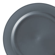 Matte Charcoal Gray Round Disposable Plastic Appetizer/Salad Plates