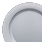 Matte Steel Gray Round Disposable Plastic Appetizer/Salad Plates