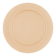 Matte bright yellow round disposable plastic appetizer plates, 7.5-inch diameter