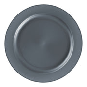 Matte charcoal gray round plastic appetizer plate, 7.5-inch diameter