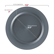 Matte gray salad or appetizer plate measuring 7.5 inches in diameter, ideal for starters, desserts, and sides