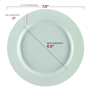 Matte turquoise plastic plates with a sleek round design, 7.5-inch diameter