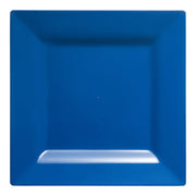 Midnight blue square plastic cake plates, 6.5-inch size, sold in a 120-count pack for desserts and small servings