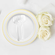 Modern and stylish clear disposable serving flatware, perfect for complementing any table setting at special occasions