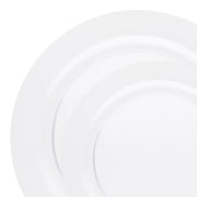 Modern clear plate setting designed to complement any theme from rustic BBQs to formal galas