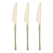 Moderno gold plastic dinner knives, 8.8 inches, featuring a contemporary design, perfect for upscale events
