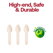 3" Natural Birch Eco-Friendly Disposable Mini Dessert Spoons Eco | Smarty Had A Party