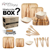 Natural Square Palm Leaf Disposable Tableware Set | Smarty Had A Party