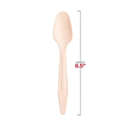 Natural birch dinner spoons, 6.5 inches, bulk pack of 600, sustainable and stylish for green events.