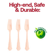Natural birch wood disposable dinner forks, 7.5 inches, case of 600