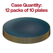 Navy with Gold Rim Organic Round Disposable Plastic Dinner Plates | Smarty Had A Party