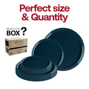 Navy dinner plate measuring 10 inches in diameter, designed for main courses and full meal servings