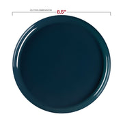 Navy salad plate with a 9.5-inch diameter, ideal for appetizers, sides, or desserts