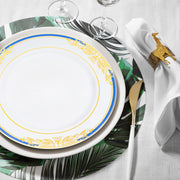 Often used alongside white with blue and gold harmony rim plastic appetizer/salad plates (7.5")