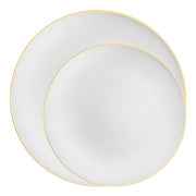 Organic Round Plastic Dinnerware Set with a Stylish Gold Accent