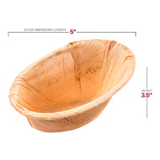 Oval Palm Leaf Eco Friendly Disposable Bowls (4.5 oz.) Dimension | Smarty Had A Party