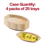 Oval palm leaf serving tray measuring 11.5 inches by 7.5 inches, designed for convenient and elegant presentation