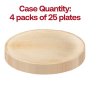Pack of 100 eco-friendly round palm leaf disposable dinner plates