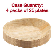 Pack of 100 round palm leaf eco-friendly disposable pastry plates