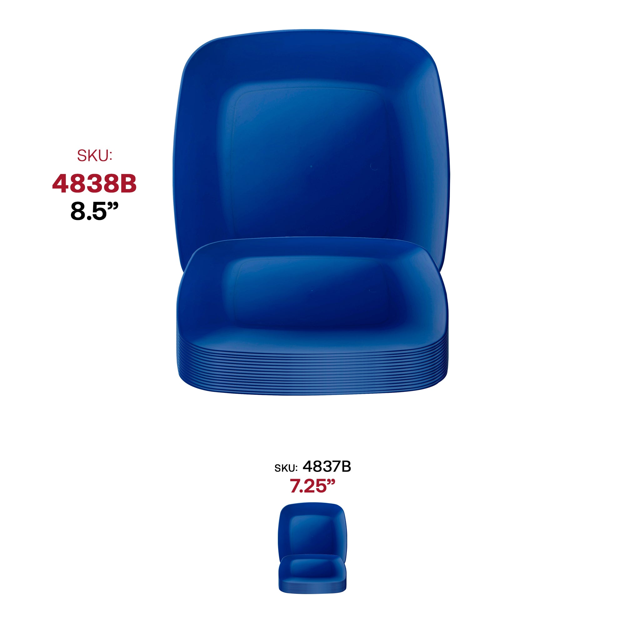 Plastic Plate - Blue Rounded Square Buffet Plate | Smarty Had A Party