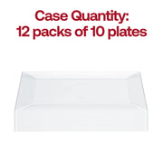 Pack of 120 clear disposable dessert plates, rectangular 5.5 x 8.5-inch design