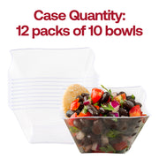 Pack of 120 clear wave plastic soup bowls, elegant and disposable, ideal for large gatherings or catering