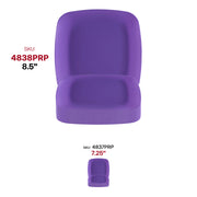 Pack of 120 purple plastic plates featuring a flat, rounded square design, 8.5 inches, suitable for buffets or catering