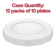 Pack of 120 solid white round blossom disposable plastic plates