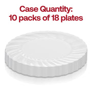 Pack of 180 clear plastic buffet plates, 9-inch diameter with a sleek flared design