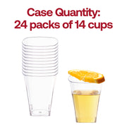 Pack of 336 clear square disposable plastic cups, 8 oz size, lightweight and durable, ideal for parties and catering