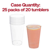 Pack of 500 crystal clear disposable plastic party cups, 14 oz size, sturdy and ideal for large gatherings or catering