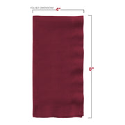 Pack of 600 disposable burgundy red paper dinner napkins, 16" x 16", perfect for catering, banquets, and holiday celebrations.