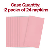 Pack of 600 disposable classic pink paper dinner napkins, 16" x 16", perfect for large gatherings, parties, and catered events
