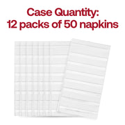 Pack of 600 white paper dinner napkins featuring sleek silver stripes, perfect for formal events and dining