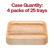 Palm leaf serving tray measuring 11 inches long by 7 inches wide, designed for versatile food display