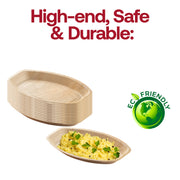 Palm leaf tray in use at a rustic outdoor event, suitable for all occasions from formal dinners to casual gatherings