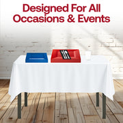 Party tables glow with color as guests dine using this festive fan-focused dinnerware set.