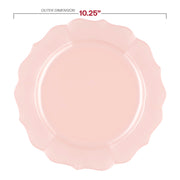 Pearl Pink Round Lotus Plastic Dinner Plates (10.25") Dimension | Smarty Had A Party