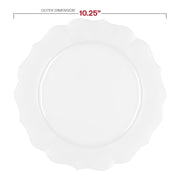 Pearl White Round Lotus Plastic Dinner Plates (10.25") Dimension | Smarty Had A Party