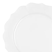 Pearl White Round Lotus Plastic Dinner Plates (10.25") | Smarty Had A Party