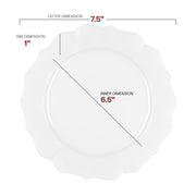 Pearl White Lotus Appetizer Plate features a 7.5-inch diameter with an elegant round shape and floral-inspired edges