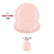 Pearl pink lotus-pattern appetizer and salad plates, made of durable plastic, 7.5-inch size, perfect for events, 120-pack