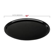 Perfect for wedding dessert tables, these 18" Black Round Plastic Trays keep cupcakes, cookies, and petit fours organized in style