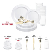 Perfect for weddings, anniversaries, and formal events, this set elevates your table décor with its classic white design and practical elegance.