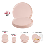 Pink Flat Round Disposable Plastic Appetizer/Salad Plates (8.5") SKU | Smarty Had A Party