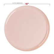 Pink Flat Round Disposable Plastic Dinner Plates (10") Dimension | Smarty Had A Party