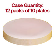 Pink with Gold Rim Organic Round Disposable Plastic Appetizer/Salad Plates (7.5") Quantity | Smarty Had A Party