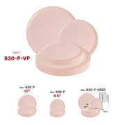 Pink plates featured at a baby shower, enhancing the festive theme with soft, vibrant color